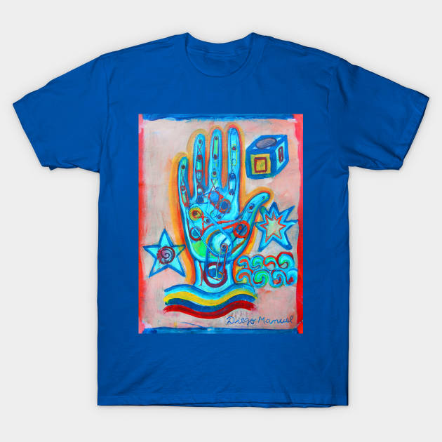 blue hand T-Shirt by diegomanuel